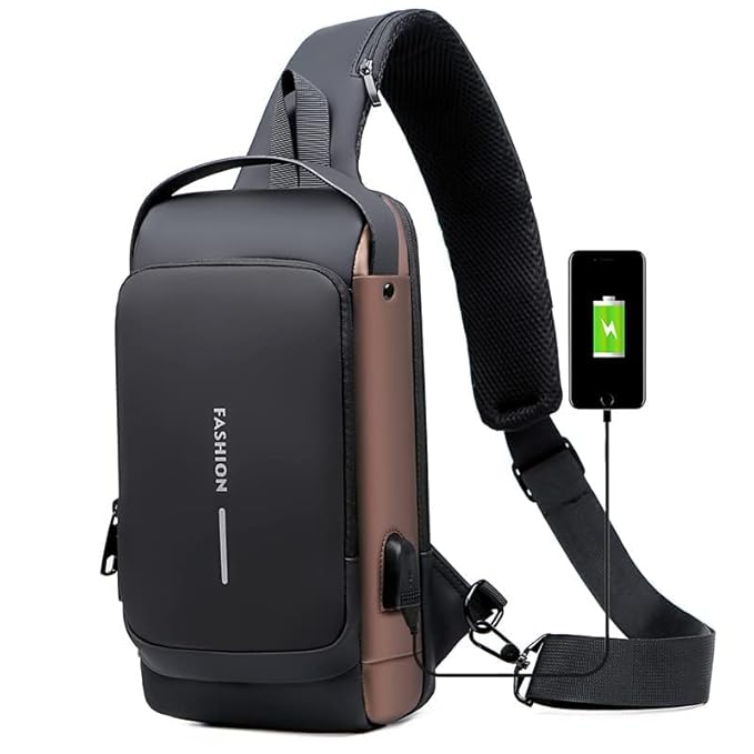 Anti Theft Sling Bag with USB Charging
