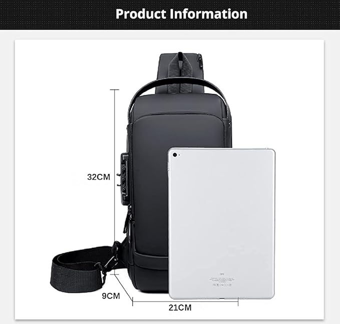 Anti Theft Sling Bag with USB Charging