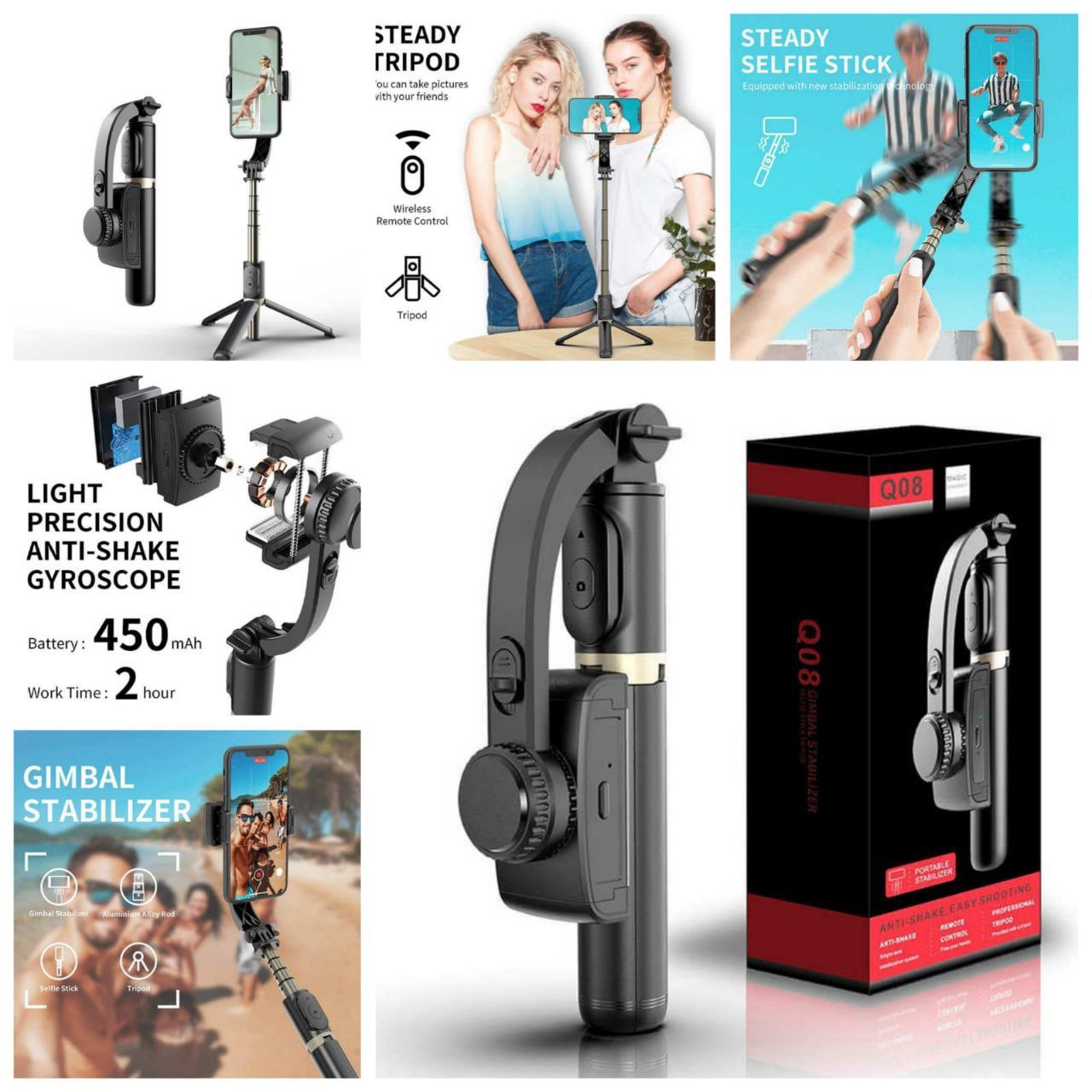 Gimbal Stabilizer 3-in-1