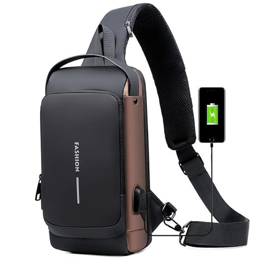 Anti Theft Sling Bag with USB Charging