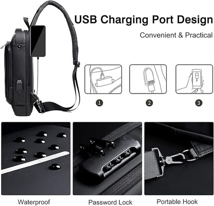 Anti Theft Sling Bag with USB Charging